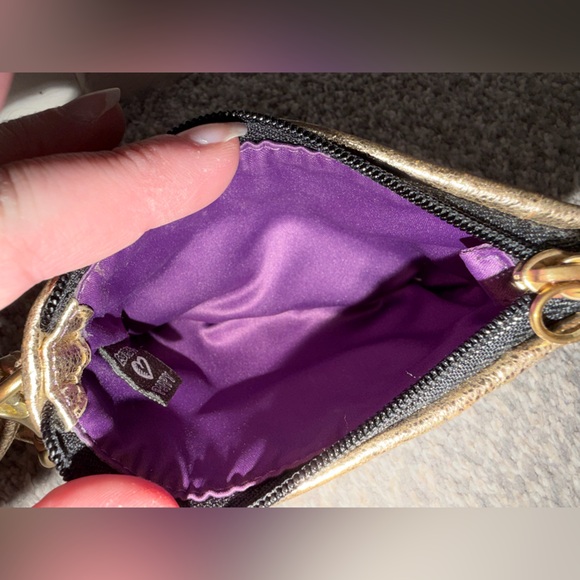 Coach Poppy Storypatch Glam Black & Gold Rare Limited Edition Wristlet - Picture 6 of 6